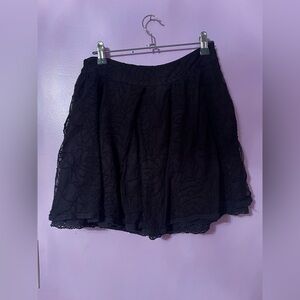 Free People Black Pleated Skater Mini Skirt